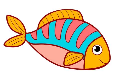 Dibujos animados de pescado lindo ilustración de vector de imágenes