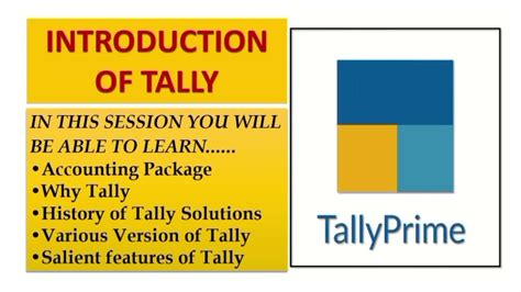 Introduction Of Tally Prime Accounting Package Why Tally History