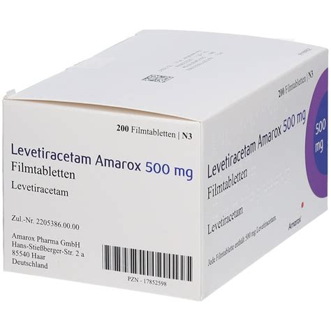 LEVETIRACETAM Amarox 500 Mg Filmtabletten 200 St Mit Dem E Rezept