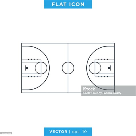 Ikon Lapangan Basket Vector Template Desain Ilustrasi Saham Ilustrasi Stok Unduh Gambar