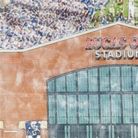 Lucas Oil Stadium Football Stadium Print, Indianapolis Colts Football