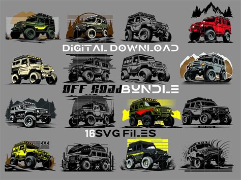 Off Road Car Forest Svg Mountains Svg Truck Svg Laser Engraving Art