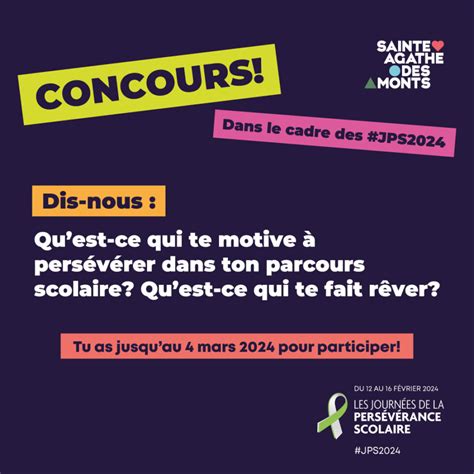 Un concours pour la persévérance scolaire à Sainte Agathe des Monts