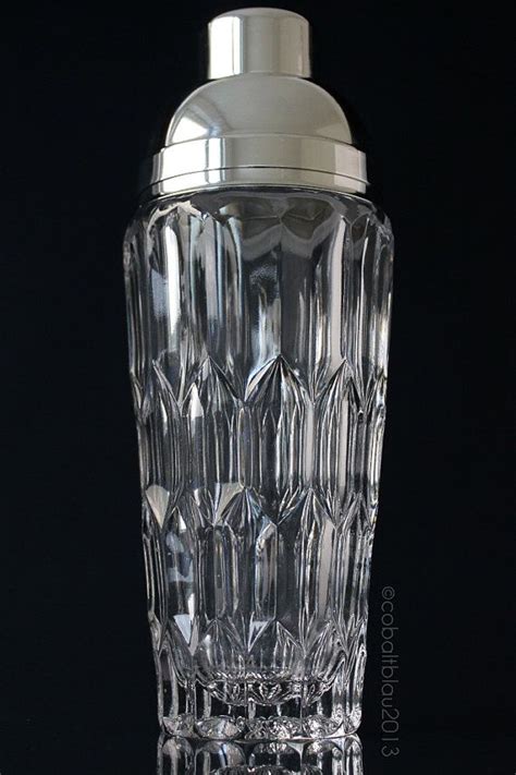 Cocktail Shaker Crystal Glass Martini Shaker Vintage S S Mid