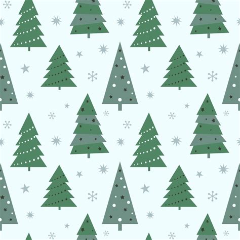 Premium Vector Christmas Seamless Pattern With Christmas Tree And