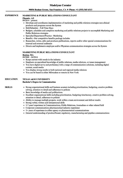 Public Relations Consultant Resume Samples Velvet Jobs