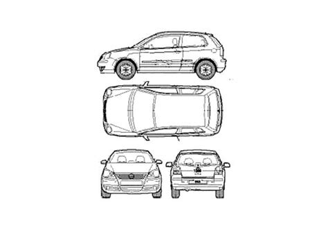 Download Drawing Volkswagen Polo Iv 9n3 3 Door Hatchback 2008 In Ai