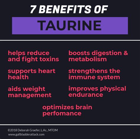 7 Benefits of Taurine - Gallbladder Attack | Nutritional therapy, Taurine, Health and nutrition