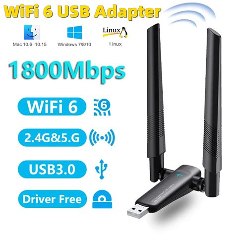 1800mbps Wifi 6 Usb Adapter 5g24ghz Usb30 Wi Fi Dongle Wireless 802