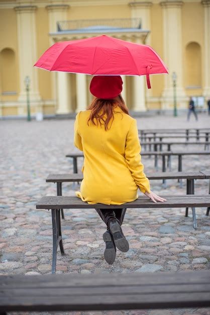 Premium Photo Rear View Of Woman With Umbrella