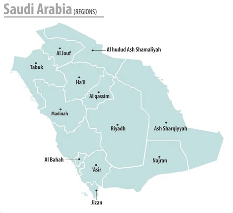 Vetor de ilustração de mapa da arábia saudita mapa detalhado da arábia