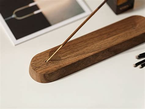 Wood Incense Holder For Sticks Incense Tray Walnut Incense Burner Ash