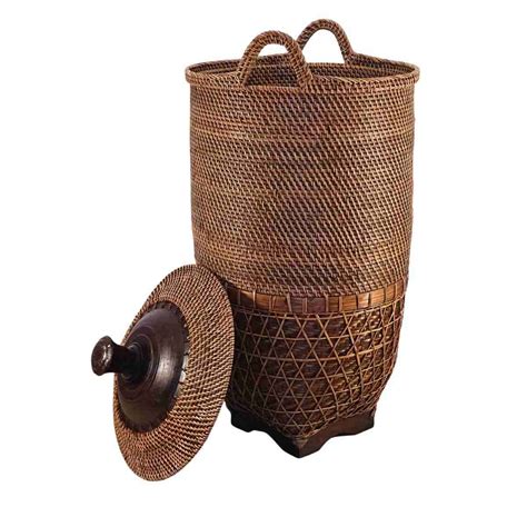 Bali Wäschekorb Canggu 86cm Rattan Deckel