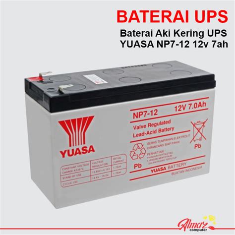 Jual Baterai Aki Kering Ups Yuasa Np V Ah Shopee Indonesia