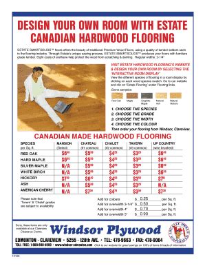 Fillable Online Design Your Own Room With Estate Canadian Hardwood