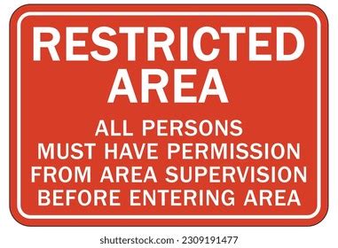 Restricted Area Warning Sign Labels Stock Vector Royalty Free