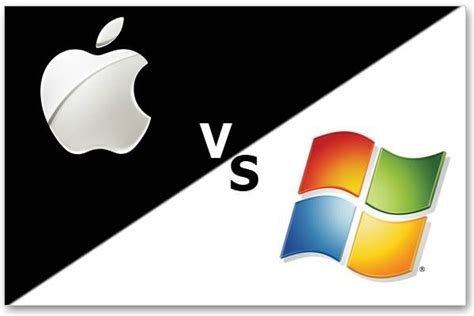 an apple and windows logo side by side