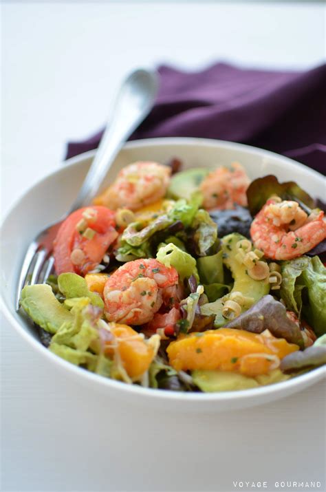 Salade De Crevettes Avocat Et Mangue à La Citronnelle