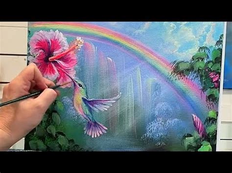 How To Paint HUMMINGBIRD HIBISCUS Acrylic YouTube