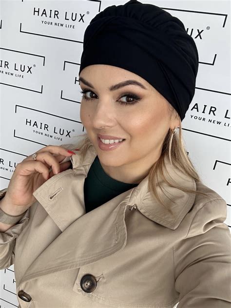 Turban Czapka Z Wi Zaniem Kolor Czarny Rozmiar Uniwersalny Hair Lux