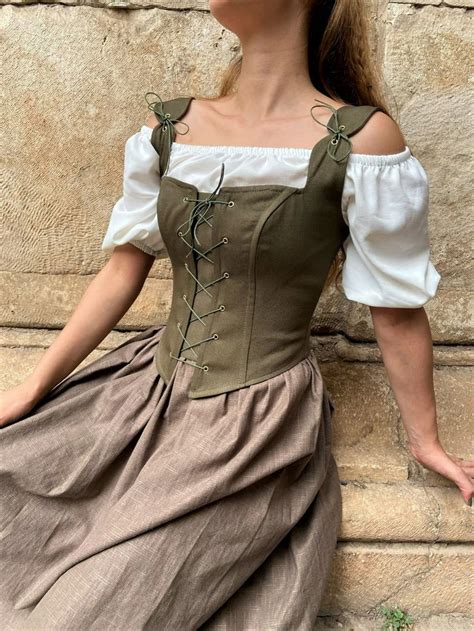 Corset Top Renaissance Peasant Bodice Ren Fair Corset Handmade Overbustunderbust Corset