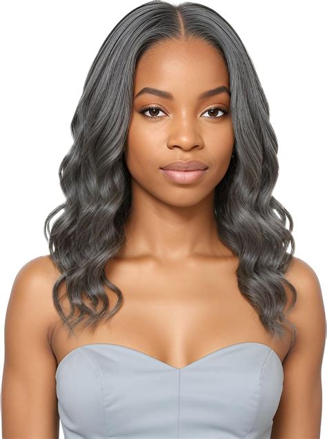 Hanascc 12 Glueless Wavy Bob Wigs Salt And Pepper Human