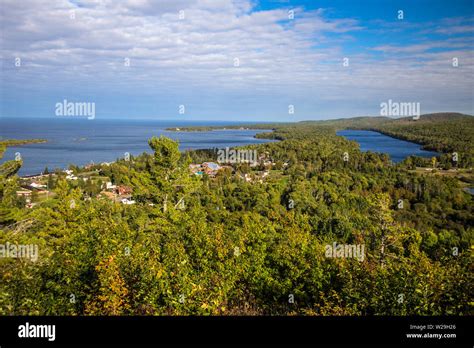 Copper Harbor Michigan Aerial View Of The Small Coastal Town Of Copper