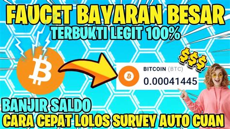 Faucet Legit Bitcoin Cara Lolos Survey Banjir Saldo Btc Youtube