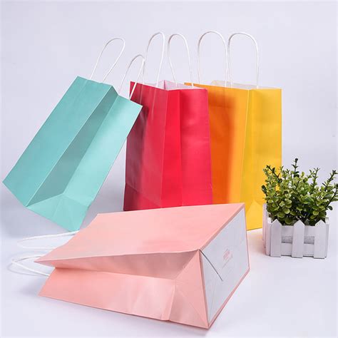 Elegant Stylish Brown Paper Carrier Bags Colored Paper Bags With Handles