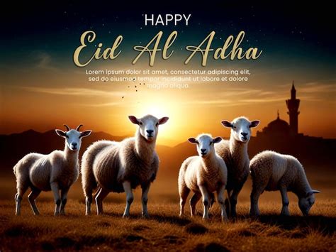 Premium Psd Eid Al Adha Holiday Poster With Islamic Decoration