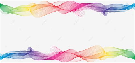 Full Color Spectrum Curve Lines Frame Rainbow Wave Curve Png And