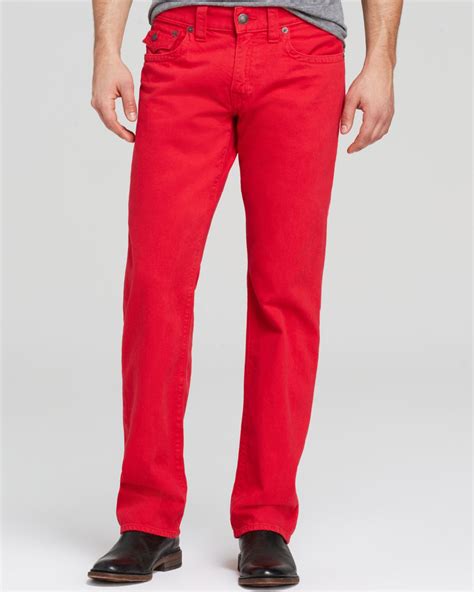 Lyst True Religion Jeans Ricky Straight Fit In True Red In Red For Men