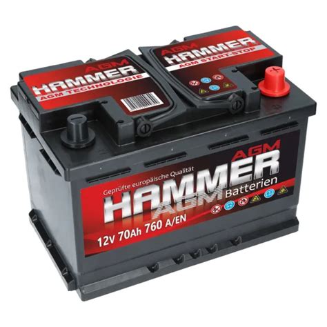 Autobatterie V Ah A En Hammer Agm Start Stop System Eur