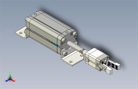 带气缸的双爪气动夹持器step模型图纸下载 懒石网