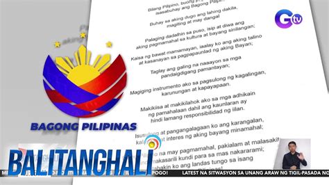 Bagong Pilipinas Hymn At Pledge Iniutos Na Isama Sa Lingguhang Flag