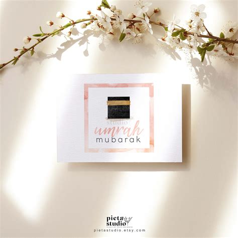 Umrah Mubarak Card With Envelope Islamic Greeting Cards Umra | Etsy