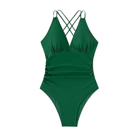 Vsssj One Piece Swimsuits For Women Deep V Neck Sexy Crisscross