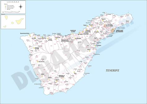 Tenerife Map Of The Island With Municipalities And Postal Codes