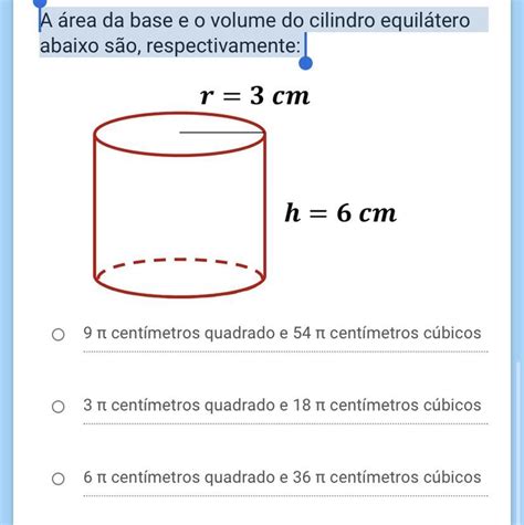 Volume Do Cilindro Exercicios Librain