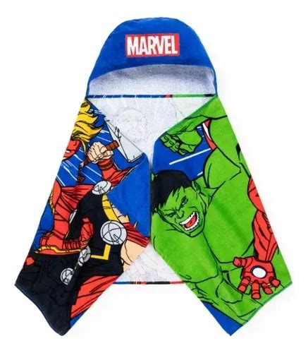 Toalla De Baño Marvel Avengers Con Gorro Para Niños Sk Color Azul