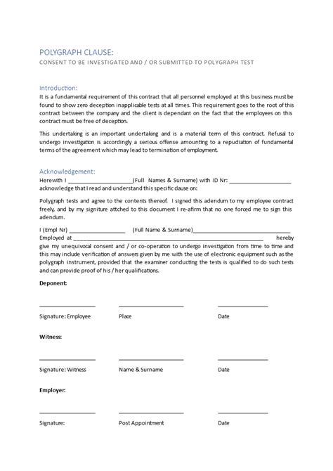 Addendum To Employment Contract Template