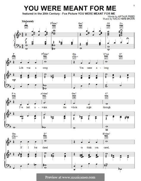 You Were Meant for Me by N.H. Brown - sheet music on MusicaNeo