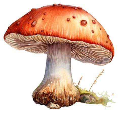 Premium Vector Mushroom Vector Watercolor White Background