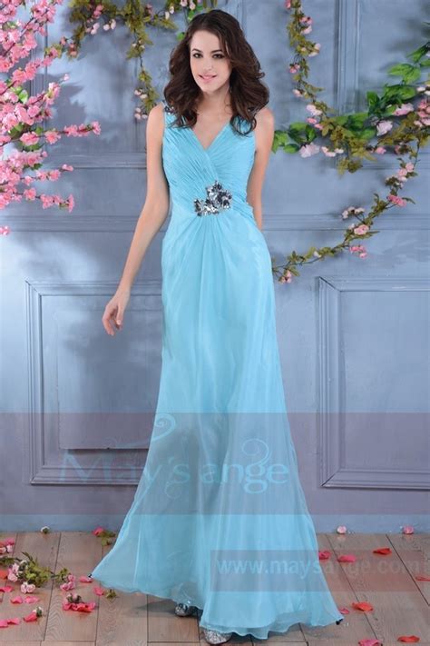 Robe Longue Bleu De Rio Double Decollete V Maysange Ref L681 Robes