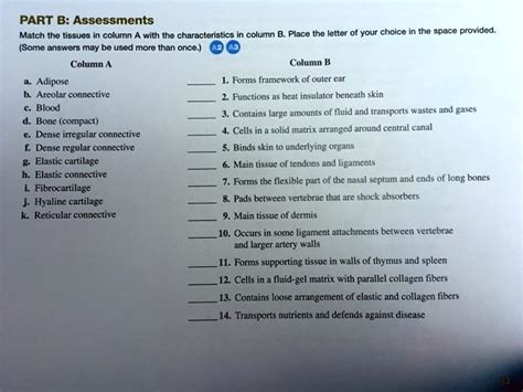 SOLVED PART B Assessments Place The Letter Of Your Choice In The