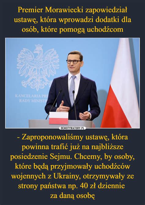 Premier Morawiecki Zapowiedzia Ustaw Kt Ra Wprowadzi Dodatki Dla