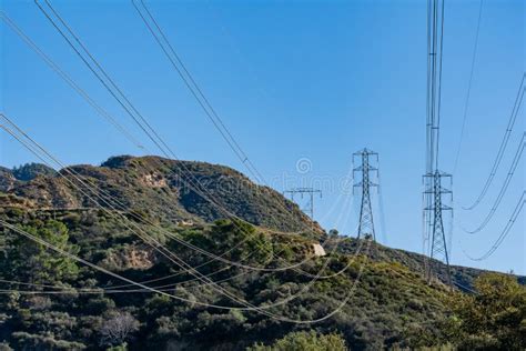 Power lines in California. stock image. Image of range - 43084245