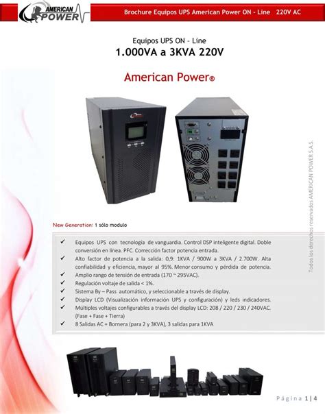 Info T Cnica Ups Online Bif Sica American Power