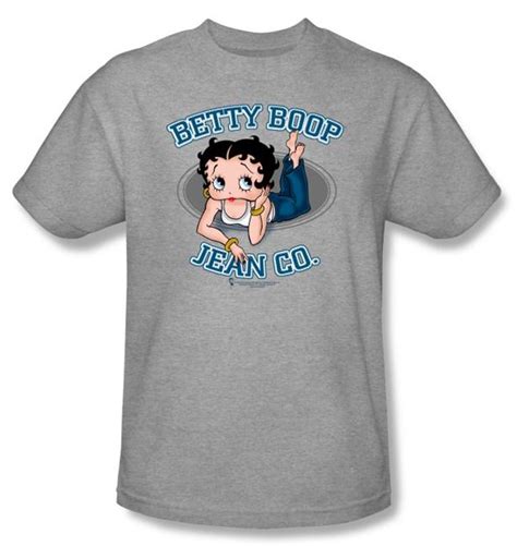 Betty Boop T Shirt Jean Co Adult Athletic Heather Tee Betty Boop Shirts