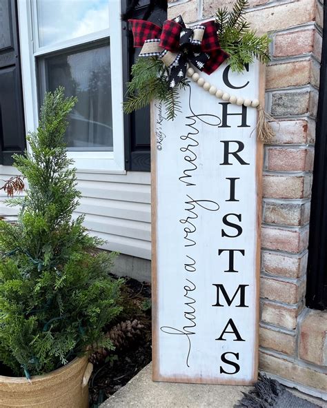 Merry Christmas Porch Leaner Porch Decor Ft Tall Front Etsy